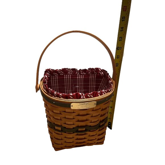 Longaberger Christmas Collection 1998 Glad Tidings Basket With Handle & Liner - Picture 7 of 8